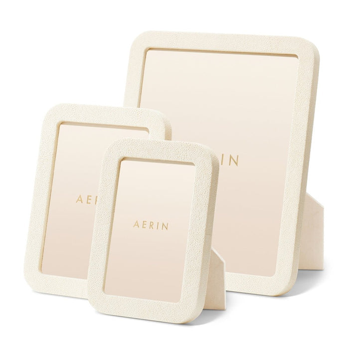 AERIN Modern Shagreen Frames in Cream at Fig Linens and Home