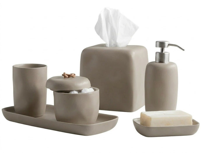 Montecito Putty Bath Accessories by Kassatex | Fig Linens and Home