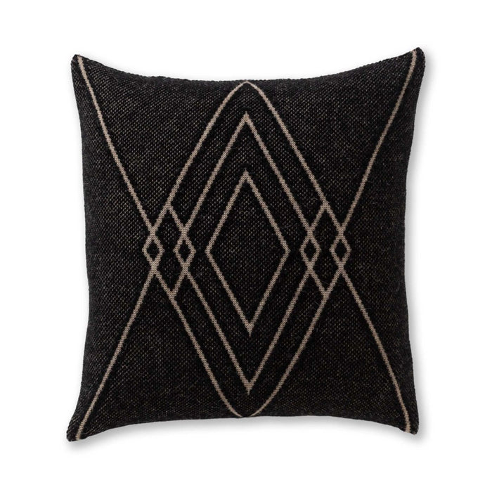 Mystic Square Pillow in Black / Light Taupe | Alicia Adams Alpaca at Fig Linens and Home