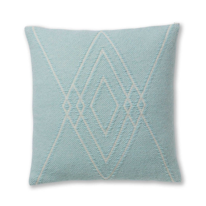 Mystic Square Pillow in Aqua / Ivory | Alicia Adams Alpaca at Fig Linens and Home