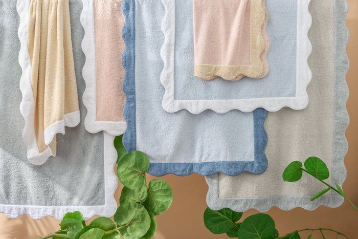 Neptune Beach Towels by Matouk Schumacher at Fig Linens and Home - Lifestyle View 1