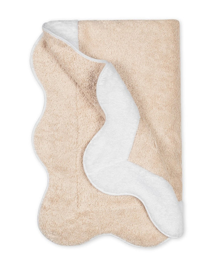 Beach Towel - Neptune Pool Towel 36 x 70 Sand and White by Matouk Schumacher - View 2