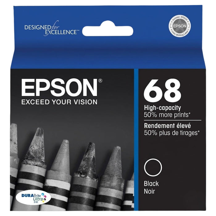 New Genuine Epson 68 Black Ink Cartridge