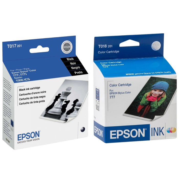 New Genuine Epson T017 Black T018 Color Ink Cartridges