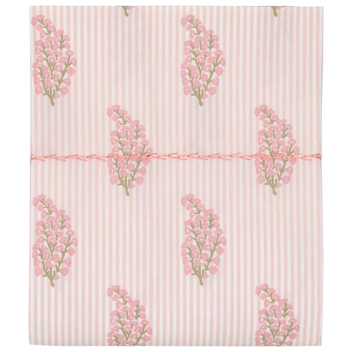 Flat Sheet Detail - Nirvi Lotus Pink Organic Cotton Sheets by John Robshaw at Fig Linens and Home