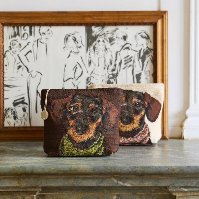 Octavio Moka Tote by Yves Delorme Tote 7" x 9" Moka at FIG LINENS AND HOME 1
