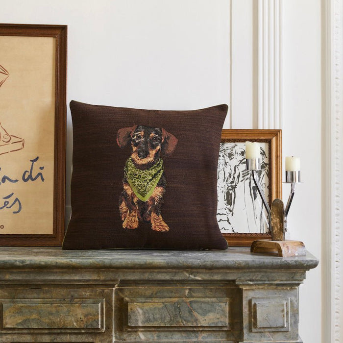 Octavio Moka Decorative Pillow by Yves Delorme Decorative Pillow 18" x 18" Moka at FIG LINENS AND HOME 2