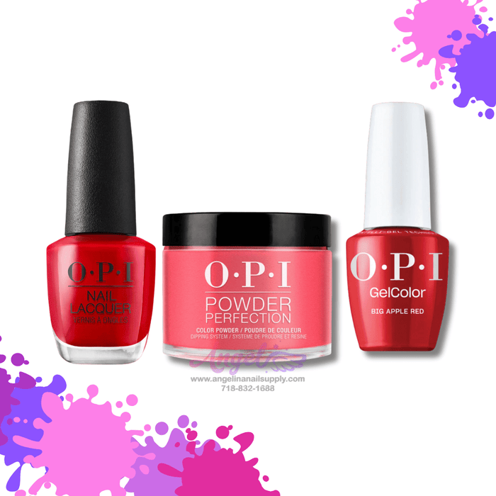 OPI 3in1 combo DP-GC-NL N25 BIG APPLE RED - Angelina Nail Supply NYC