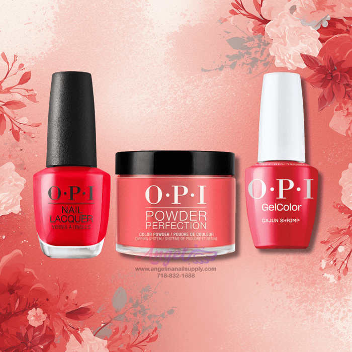 OPI 3in1 combo DP-GCT-NL L64 CAJUN SHRIMP - Angelina Nail Supply NYC