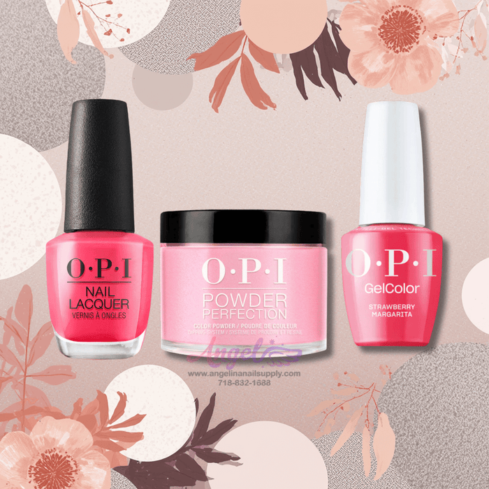 OPI 3in1 combo DP-GCT-NL M23 STRAWBERRY MARGARITA - Angelina Nail Supply NYC