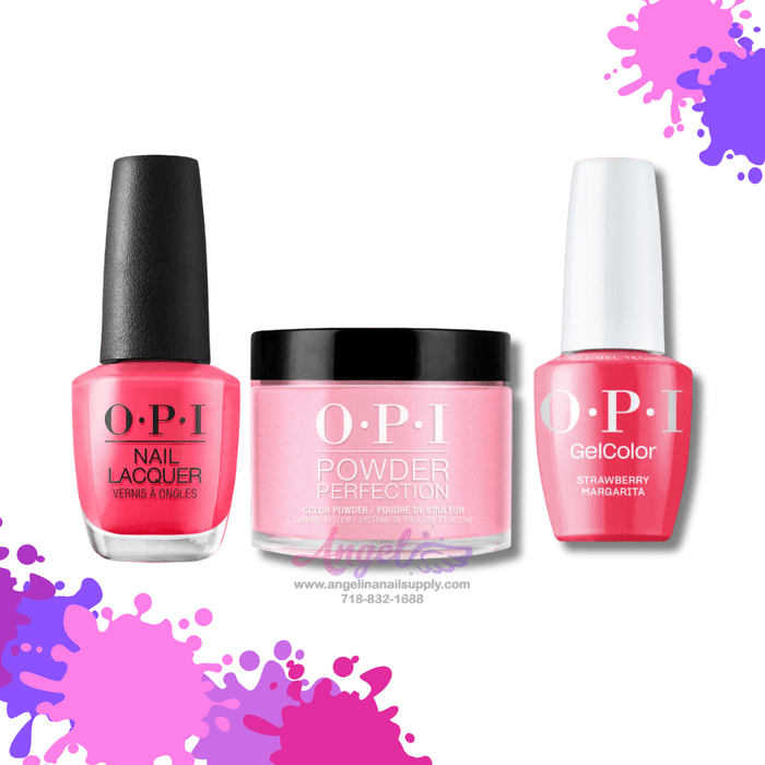 OPI 3in1 combo DP-GCT-NL M23 STRAWBERRY MARGARITA - Angelina Nail Supply NYC
