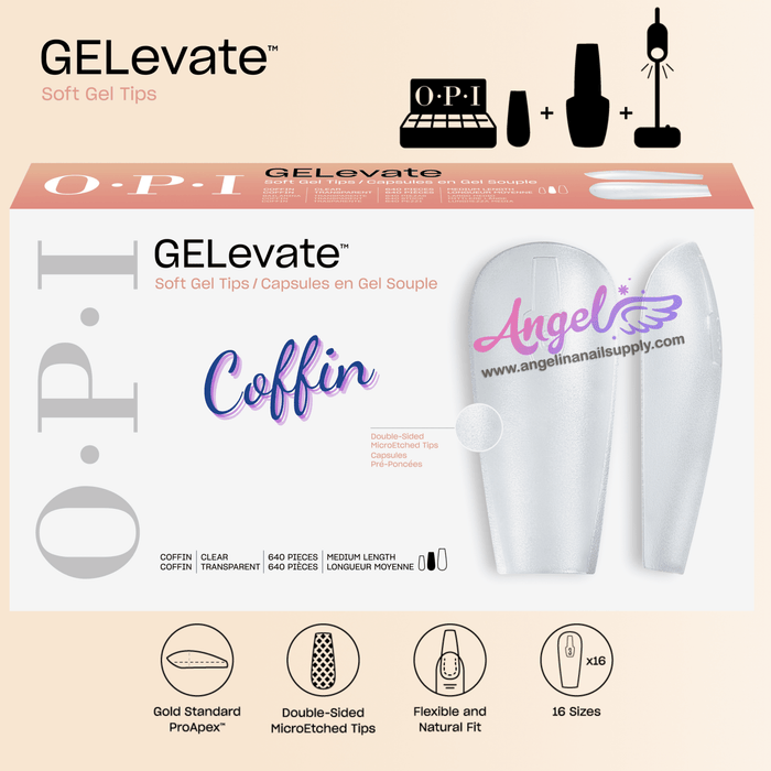 OPI Soft Gel Pre-Shaped Tip Extensions / Coffin - Angelina Nail Supply NYC