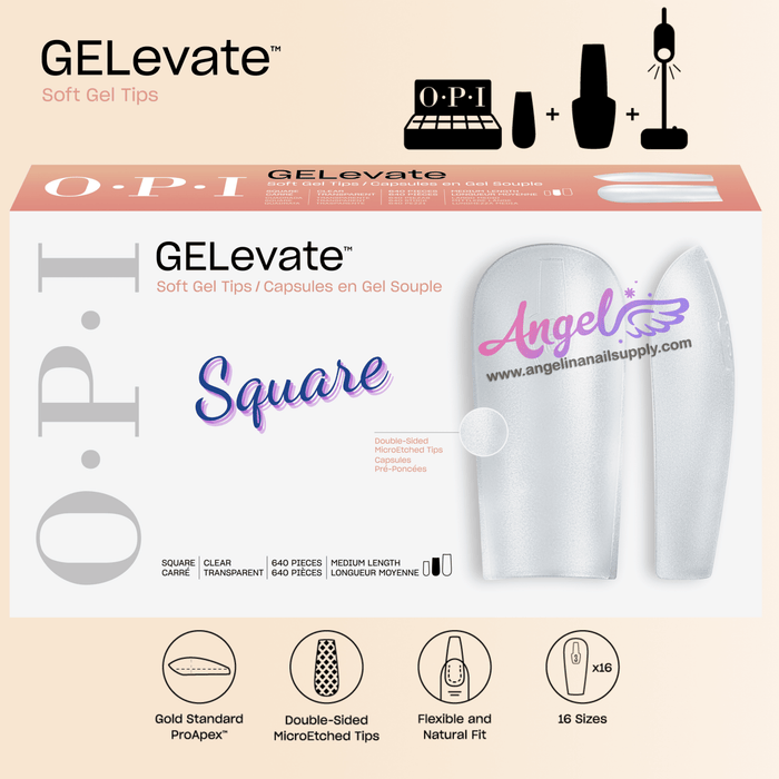 OPI Soft Gel Pre-Shaped Tip Extensions / Square - Angelina Nail Supply NYC