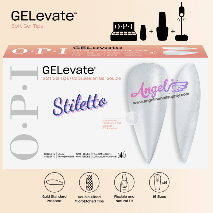 OPI Soft Gel Pre-Shaped Tip Extensions / Stiletto - Angelina Nail Supply NYC