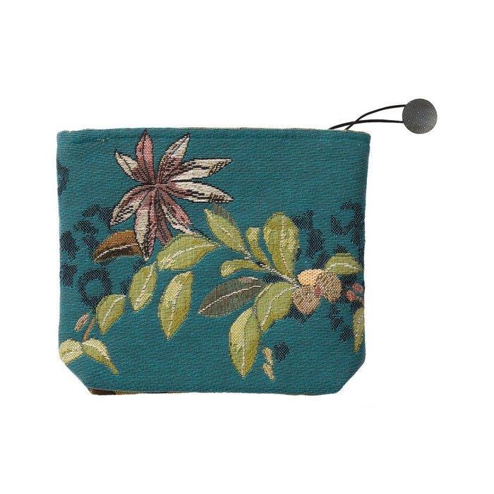 Yves Delorme Orchidia Paon Tote | Cosmetic Pouch or Clutch Reverse View at Fig Linens and Home