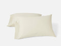 Organic Crinkled Percale Undyed w/ Indigo Gray Pillowcases | Coyuchi at Fig Linens and Home