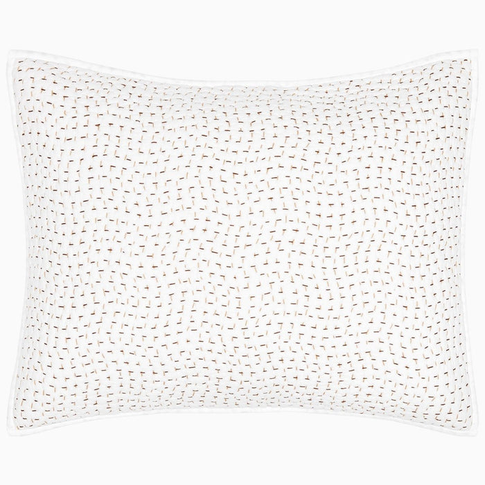 Organic Hand Stitched Coffee Sham by John Robshaw at Fig Linens and Home - 1