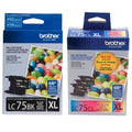 Original Brother LC75 Black, Cyan, Magenta, Yellow Ink Cartridges