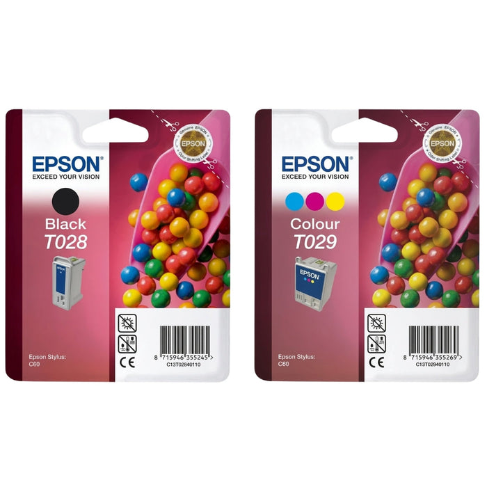 Original Epson T028 Black T029 Color Ink Cartridges
