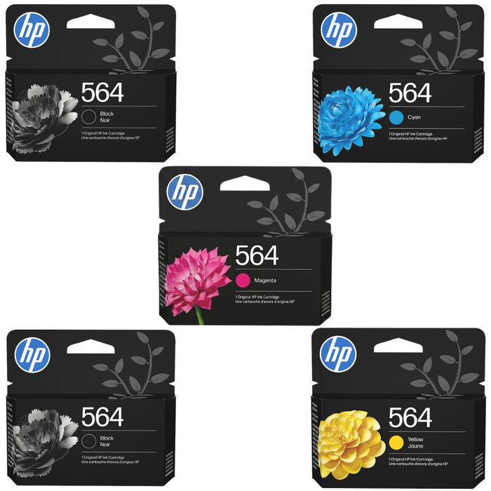Original HP 564 2 Black, Cyan, Magenta, Yellow Ink (5-pack)