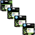 Original HP 915XL Black, Cyan, Magenta, Yellow (4 Pack) Ink Cartridges