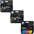 Original HP 950XL Black 2 & 951XL Cyan, Magenta & Yellow Ink Cartridges, T0A83AA