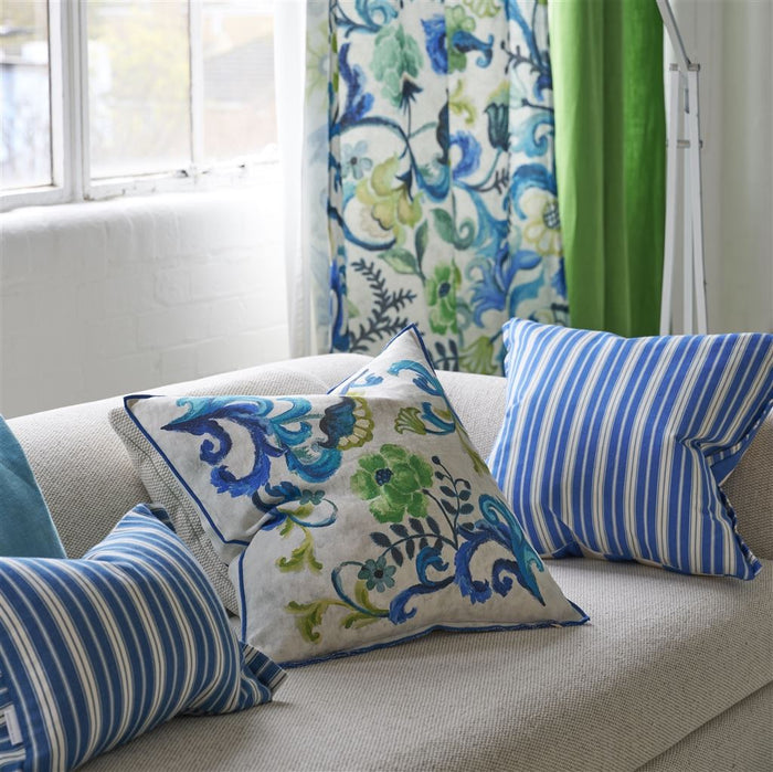 Osier Damasse Cobalt Decorative Pillow - Designers Guild at Fig Linens and Home 91