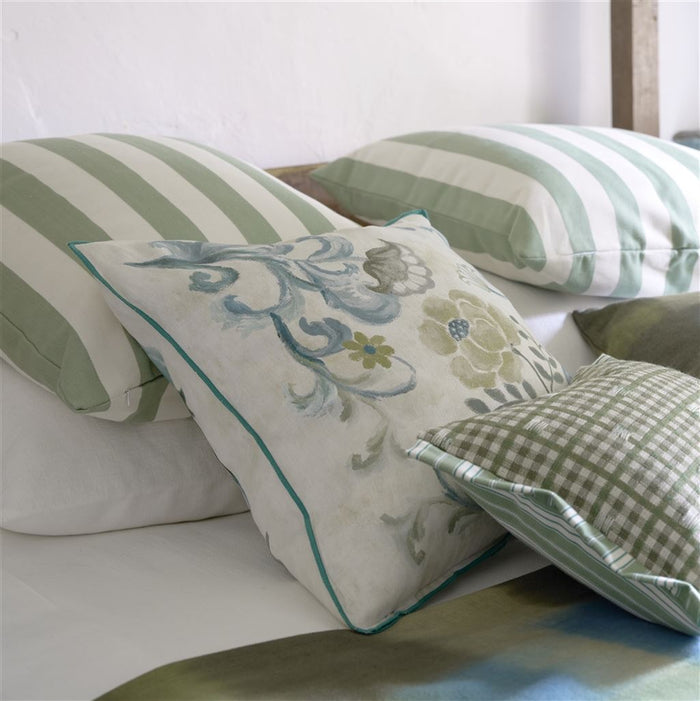 Osier Damasse Eau de Nil Decorative Pillow - Designers Guild at Fig Linens and Home 101