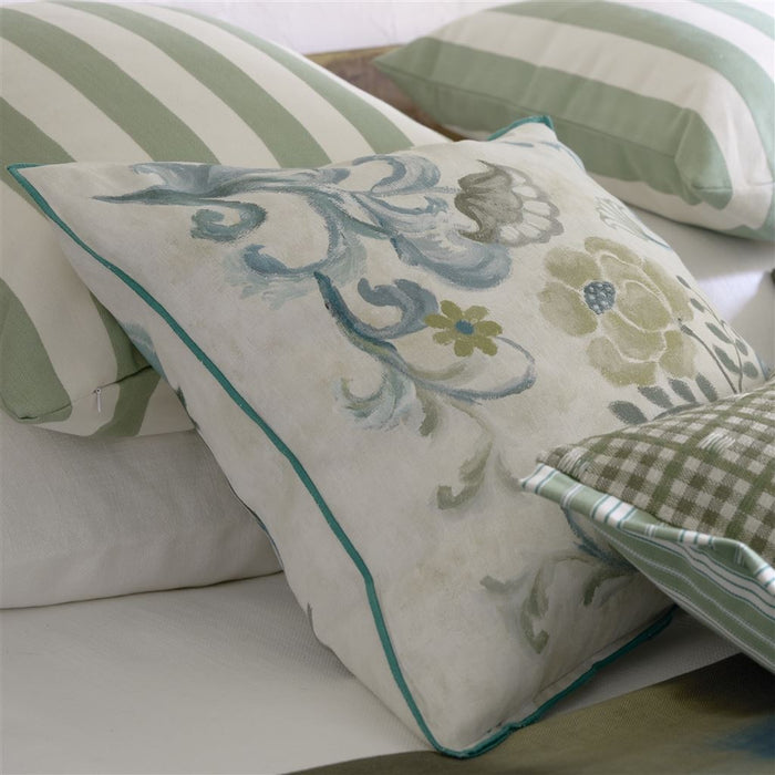 Osier Damasse Eau de Nil Decorative Pillow - Designers Guild at Fig Linens and Home 102