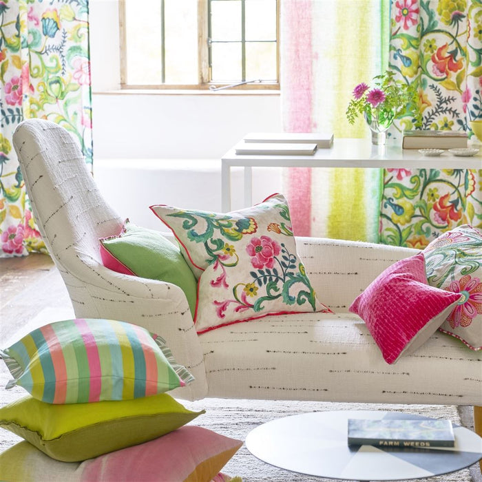 Osier Damasse Fuchsia Decorative Pillow - Designers Guild at Fig Linens and Home 40