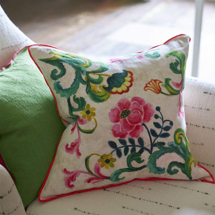 Osier Damasse Fuchsia Decorative Pillow - Designers Guild at Fig Linens and Home 41