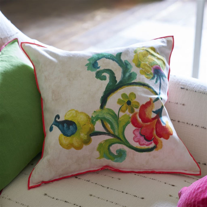 Osier Damasse Fuchsia Decorative Pillow - Designers Guild at Fig Linens and Home 42