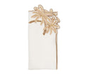 Palmera Napkins in White, Natural & Gold Set of 4 by Kim Seybert at Fig Linens and Home - View 1