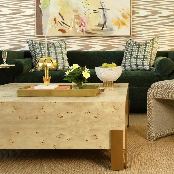 Palmy Candle Holder | Worlds Away Gold Leaf Taper Candle Holder at Fig Linens and Home - Lifestyle 1