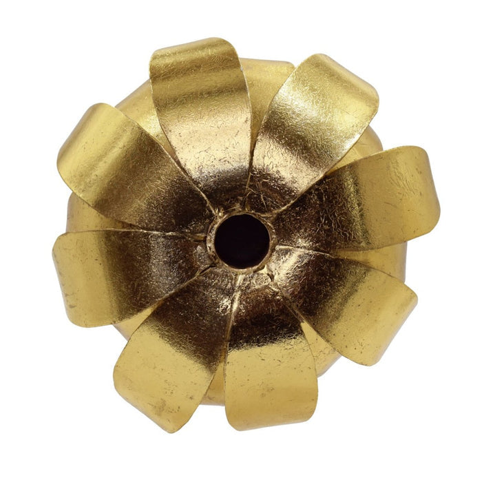 Palmy Candle Holder | Worlds Away Gold Leaf Taper Candle Holder at Fig Linens and Home - Detail 2