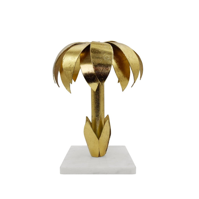 Palmy Candle Holder | Worlds Away Gold Leaf Taper Candle Holder at Fig Linens and Home 2