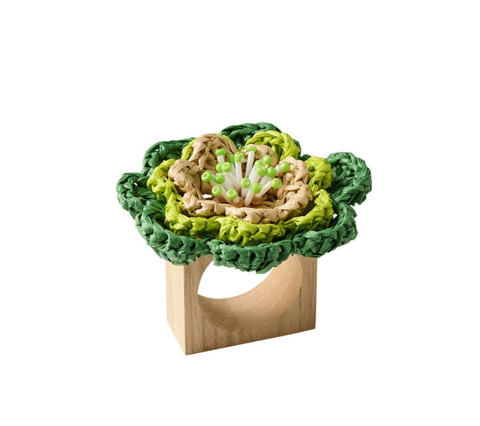 Pareo Napkin Ring in Lime & Green | Kim Seybert at Fig Linens and Home 1