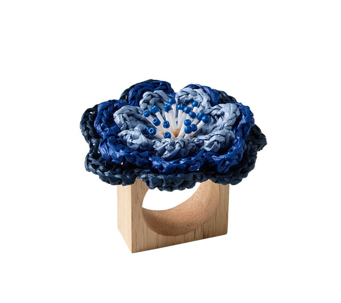 Pareo Napkin Ring in Periwinkle & Blue by Kim Seybert at Fig Linens and Home 1