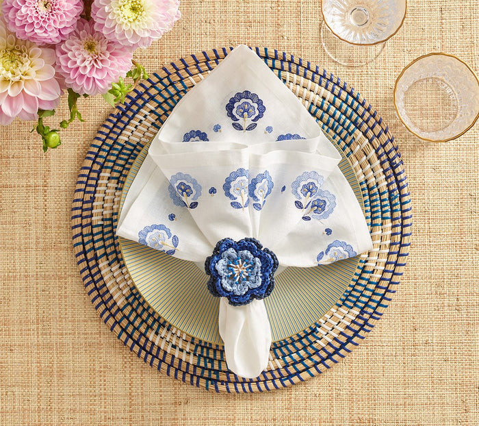 Pareo Napkin Ring in Periwinkle & Blue by Kim Seybert at Fig Linens and Home 3