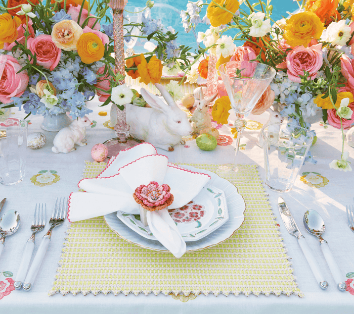 Pareo Napkin Ring in Pink & Orange Kim Seybert at Fig Linens and Home 3