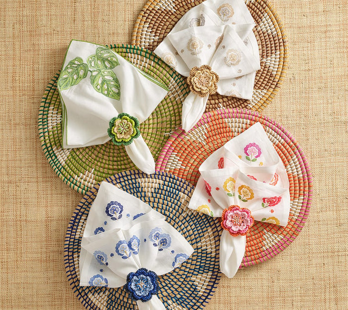 Pareo Napkin Ring in Pink & Orange Kim Seybert - All Colors Shown at Fig Linens and Home