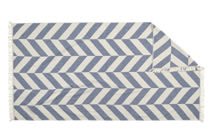 Paros Marine Fouta Beach Towel by Matouk Beach Towel 40" x 70" - FINAL SALE Marine at FIG LINENS AND HOME 2