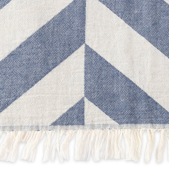 Paros Marine Fouta Beach Towel by Matouk Beach Towel 40" x 70" - FINAL SALE Marine at FIG LINENS AND HOME 3