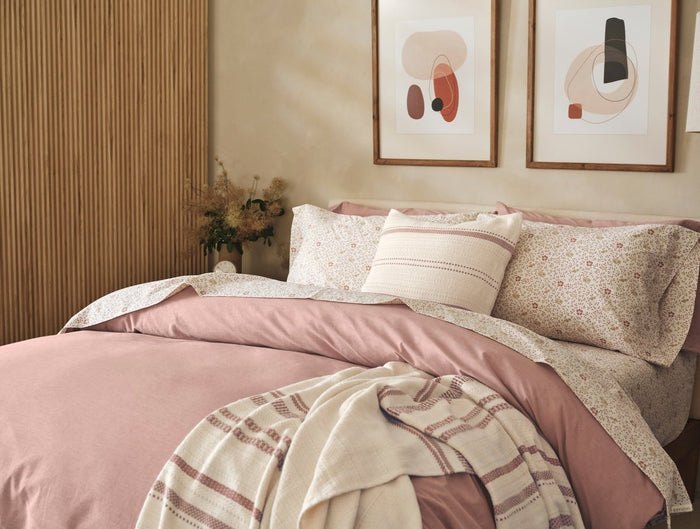 Coyuchi Praline Chambray Organic Crinkled Percale Duvet at Fig Linens and Home - Lifestyle 3
