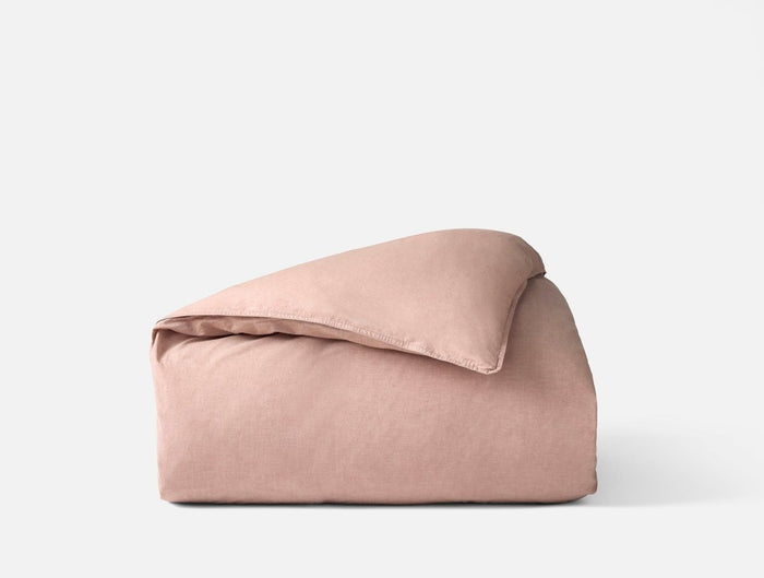Duvet Cover - Coyuchi Praline Chambray Organic Crinkled Percale Bedding at Fig Linens and Home