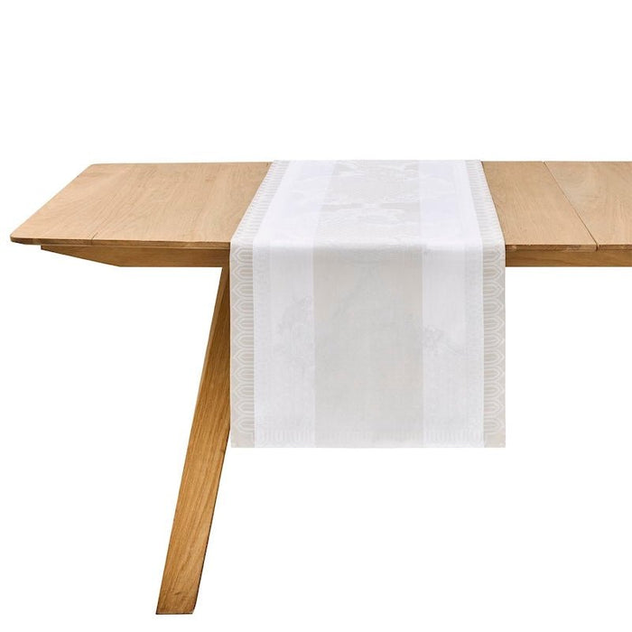 Promenade Impériale Nacre Grey Table Runner by Le Jacquard Francais at Fig Linens and Home