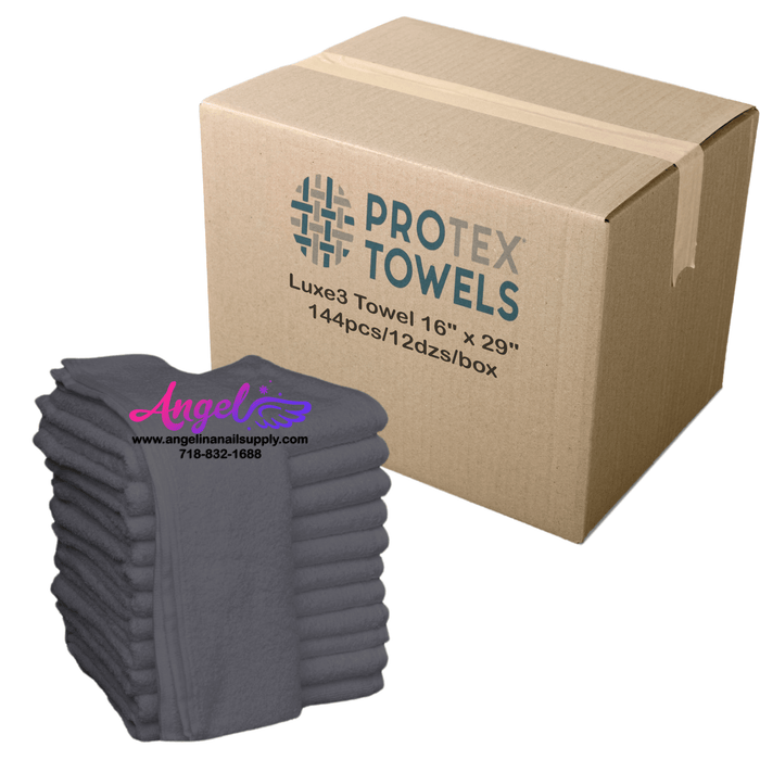 ProTex Luxe3 Towel 16" x 29" - Granite Grey (Box of 144) - Angelina Nail Supply NYC