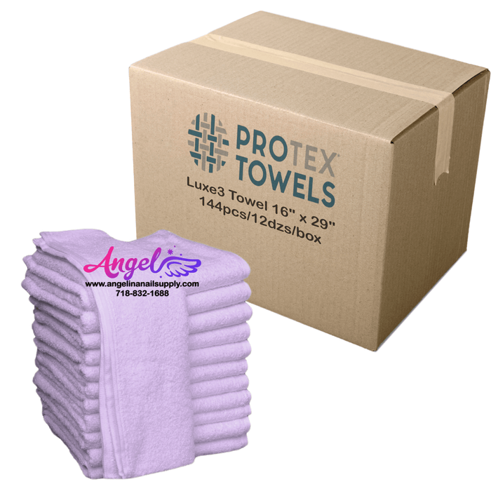 ProTex Luxe3 Towel 16" x 29" - Soft Lilac (Box of 144) - Angelina Nail Supply NYC