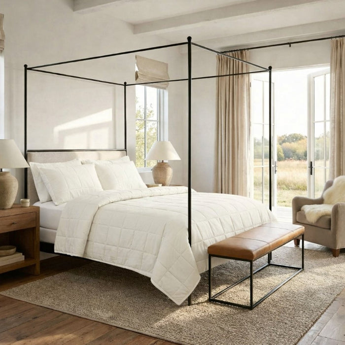 Ready-to-Bed 2.0 Cotton Canvas Coverlet Set by Ann Gish - Bone at Fig Linens and Home | Lifestyle