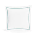 Euro Sham in White and Aqua | Ready-to-Bed 2.0 Cotton & Trim Pillow Shams by Ann Gish